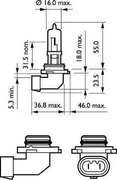 PHILIPS 9005PRB1 - Крушка с нагреваема жичка, фар за дълги светлини vvparts.bg