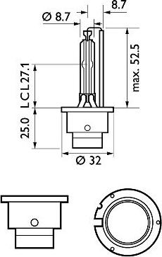 PHILIPS 85122XV2S1 - Крушка с нагреваема жичка, фар за дълги светлини vvparts.bg