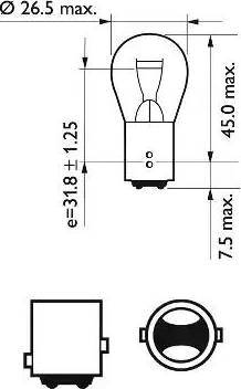 PHILIPS 12499EDBW - Крушка с нагреваема жичка, фар за движение през деня vvparts.bg