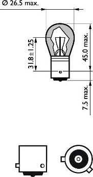 PHILIPS 12496LLECOCP - Крушка с нагреваема жичка, мигачи vvparts.bg