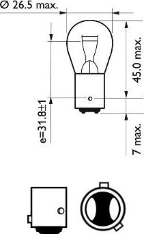PHILIPS 12594B2 - Крушка с нагреваема жичка, стоп светлини / габарити vvparts.bg