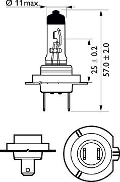 PHILIPS 12972LLECOS2 - Крушка с нагреваема жичка, фар за дълги светлини vvparts.bg