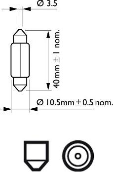 PHILIPS 12864CP - Крушка с нагреваема жичка, светлини на рег. номер vvparts.bg