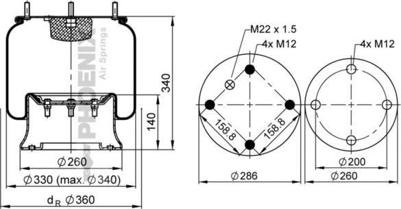 Phoenix 1 D 28 A-2 - Маншон, въздушно окачване vvparts.bg