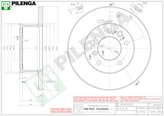 Pilenga 5909 - Спирачен диск vvparts.bg