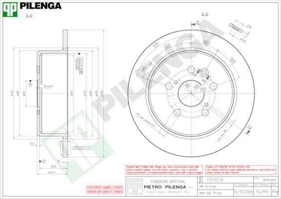 Pilenga 5499 - Спирачен диск vvparts.bg