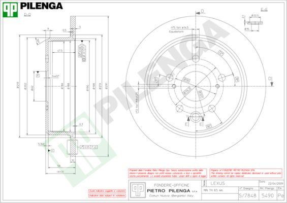 Pilenga 5490 - Спирачен диск vvparts.bg