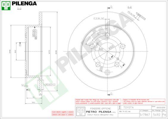 Pilenga 5492 - Спирачен диск vvparts.bg