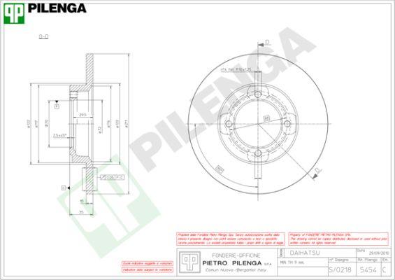 Pilenga 5454 - Спирачен диск vvparts.bg