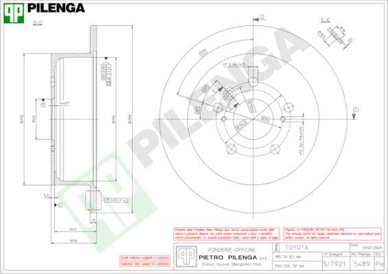 Pilenga 5489 - Спирачен диск vvparts.bg