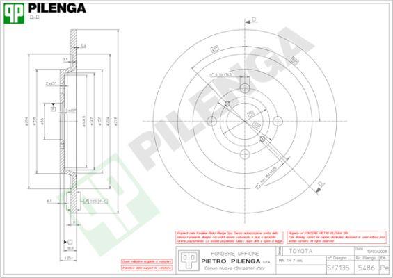 Pilenga 5486 - Спирачен диск vvparts.bg