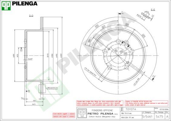 Pilenga 5475 - Спирачен диск vvparts.bg