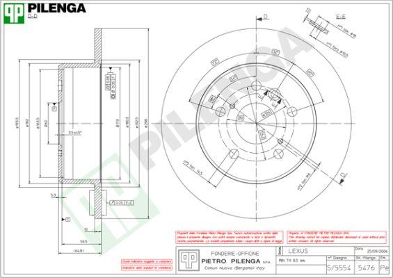 Pilenga 5476 - Спирачен диск vvparts.bg