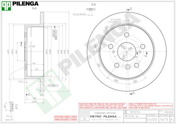 Pilenga 5473 - Спирачен диск vvparts.bg