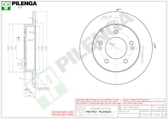 Pilenga 5540 - Спирачен диск vvparts.bg