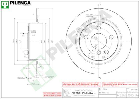 Pilenga 5563 - Спирачен диск vvparts.bg