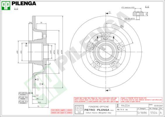 Pilenga 5504 - Спирачен диск vvparts.bg