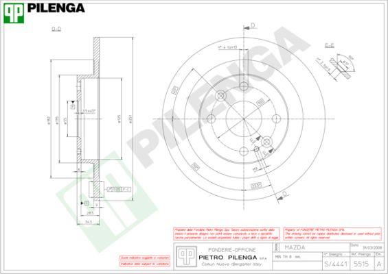 Pilenga 5515 - Спирачен диск vvparts.bg