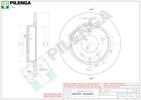 Pilenga 5512 - Спирачен диск vvparts.bg