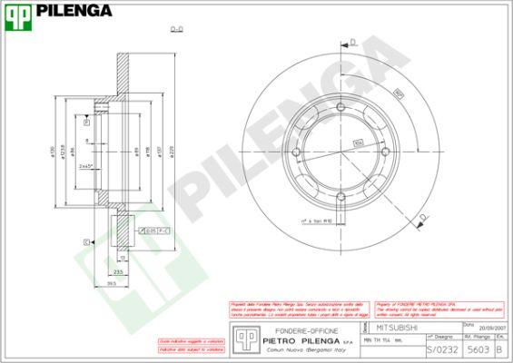 Pilenga 5603 - Спирачен диск vvparts.bg