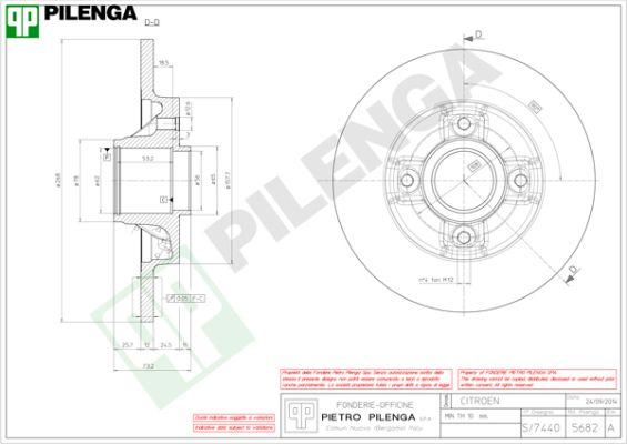 Pilenga 5682 - Спирачен диск vvparts.bg