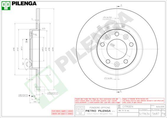 Pilenga 5687 - Спирачен диск vvparts.bg