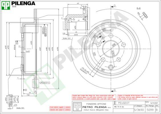 Pilenga 5099 - Спирачен диск vvparts.bg