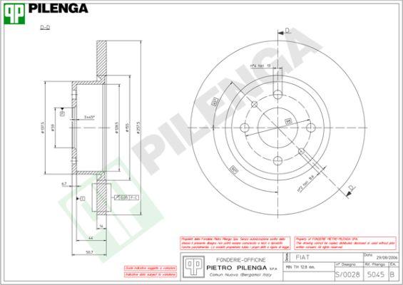 Pilenga 5045 - Спирачен диск vvparts.bg