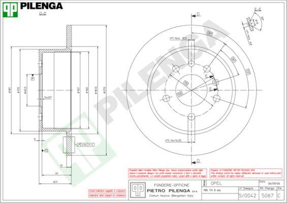 Pilenga 5067 - Спирачен диск vvparts.bg