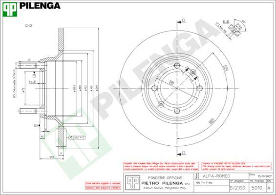 Pilenga 5010 - Спирачен диск vvparts.bg