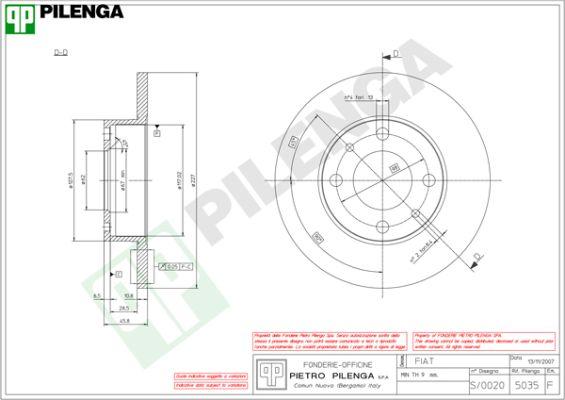Pilenga 5035 - Спирачен диск vvparts.bg