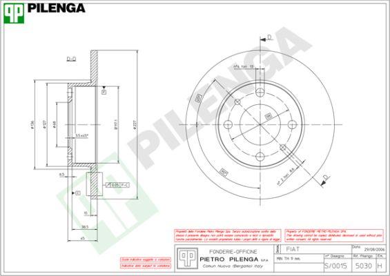 Pilenga 5030 - Спирачен диск vvparts.bg