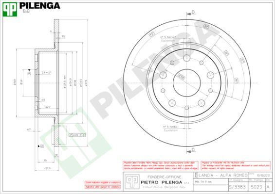 Pilenga 5029 - Спирачен диск vvparts.bg