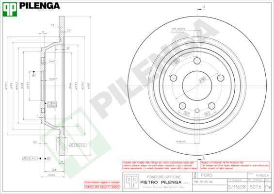 Pilenga 5076 - Спирачен диск vvparts.bg