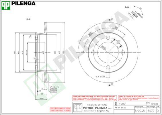 Pilenga 5077 - Спирачен диск vvparts.bg