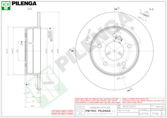 Pilenga 5196 - Спирачен диск vvparts.bg