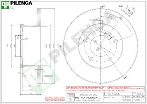 Pilenga 5190 - Спирачен диск vvparts.bg