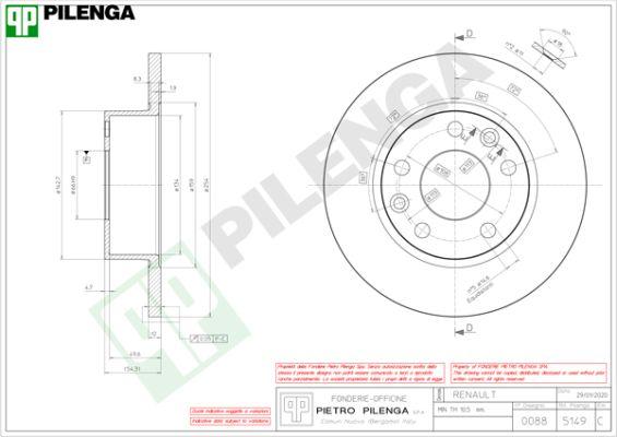 Pilenga 5149 - Спирачен диск vvparts.bg