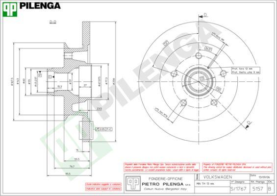 Pilenga 5157 - Спирачен диск vvparts.bg