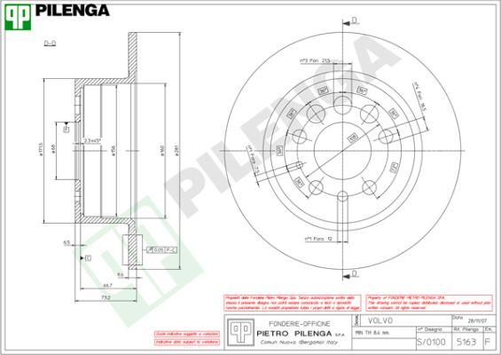 Pilenga 5163 - Спирачен диск vvparts.bg