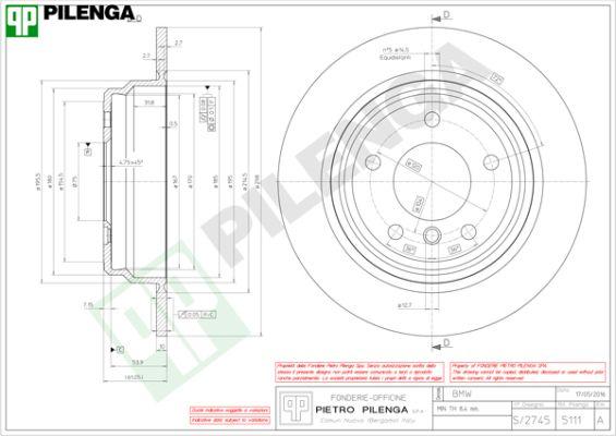 Pilenga 5111 - Спирачен диск vvparts.bg