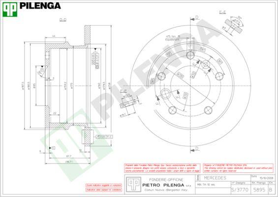 Pilenga 5895 - Спирачен диск vvparts.bg