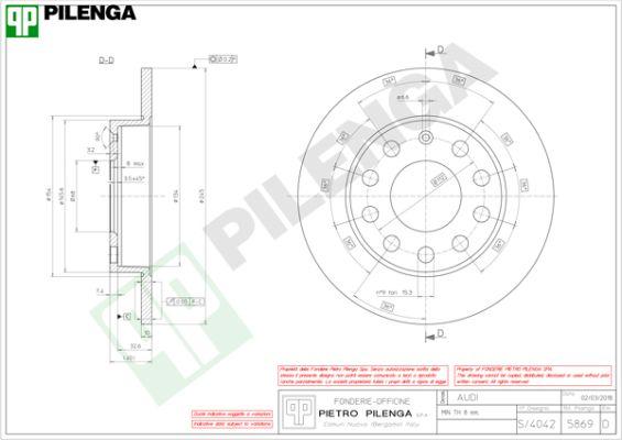 Pilenga 5869 - Спирачен диск vvparts.bg