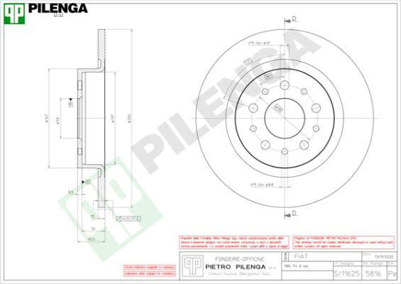 Pilenga 5816 - Спирачен диск vvparts.bg