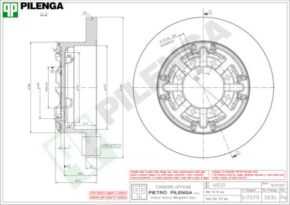 Pilenga 5834 - Спирачен диск vvparts.bg