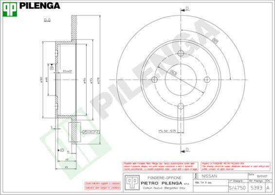 Pilenga 5393 - Спирачен диск vvparts.bg