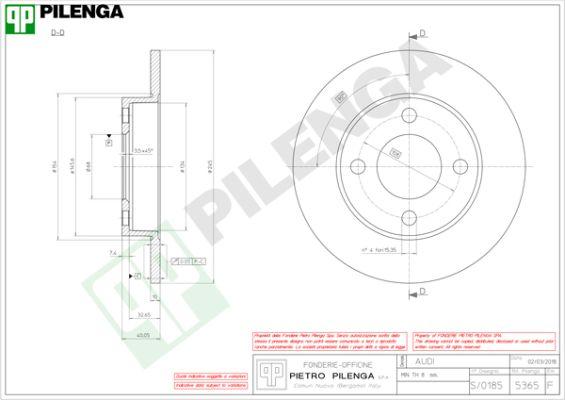 Pilenga 5365 - Спирачен диск vvparts.bg