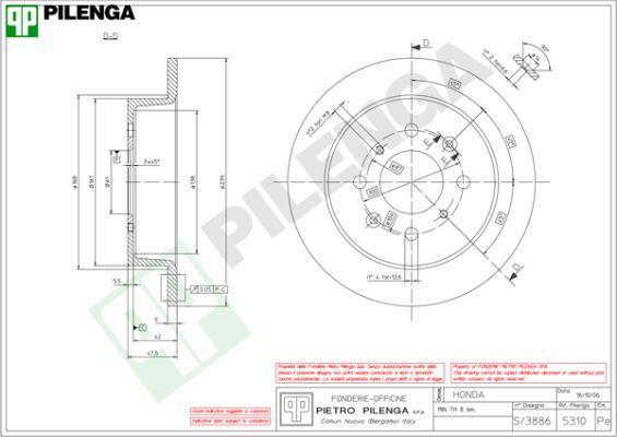 Pilenga 5310 - Спирачен диск vvparts.bg