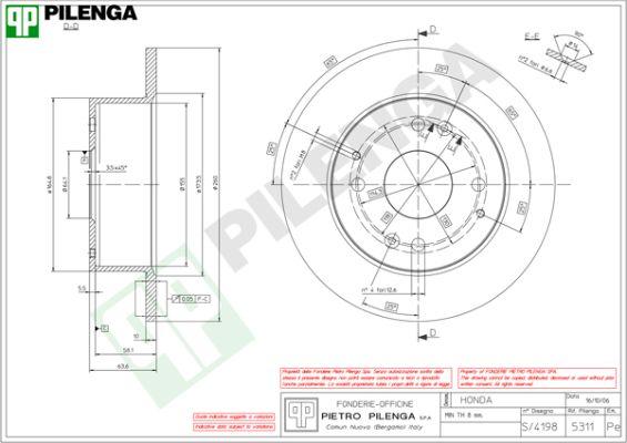 Pilenga 5311 - Спирачен диск vvparts.bg