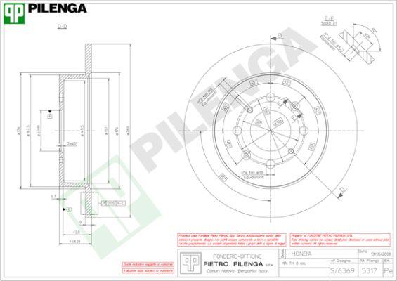 Pilenga 5317 - Спирачен диск vvparts.bg